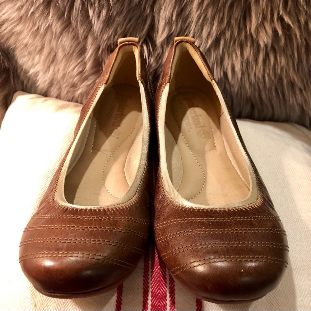 Timberland brown genuine leather ballet flats